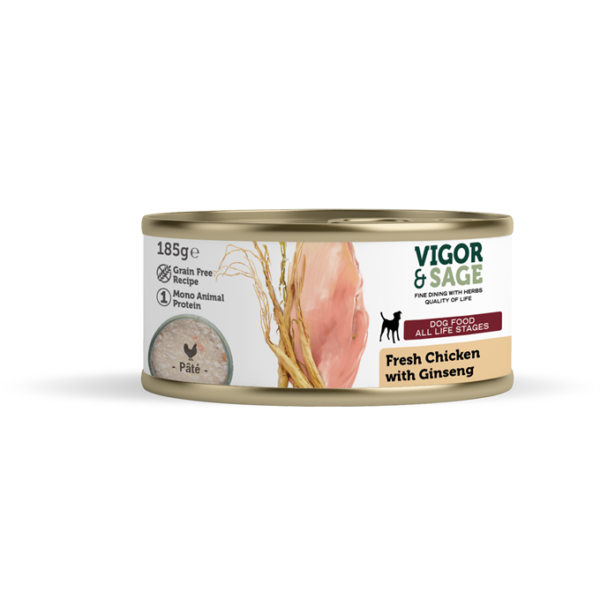 Wet Food Fresh Chicken with Ginseng for dogs 185g